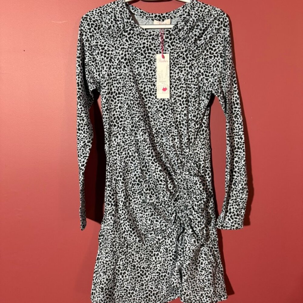 Parker New York Black and White Leopard Print Dress - Medium